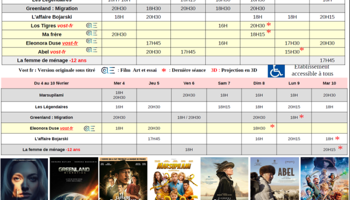 Programme Cinéma Le Poom_Orcières